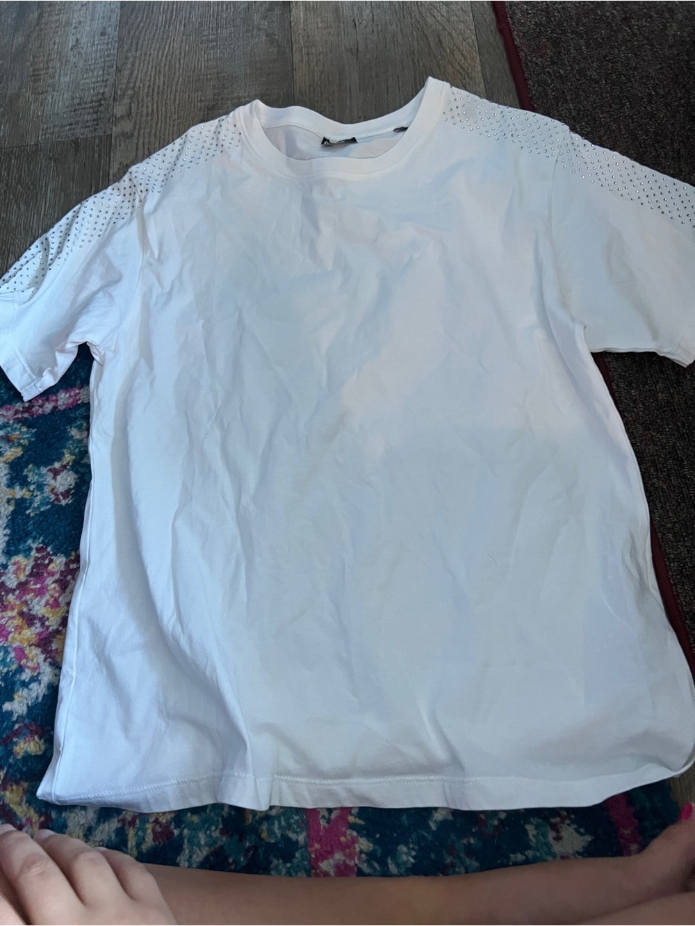 The kooples white top with gemstone shoulders size M
